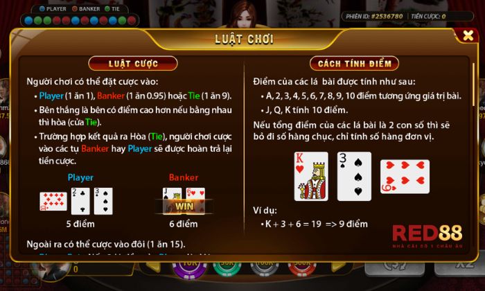 Nắm luật chơi cơ bản để chinh phục game bài Baccarat Red88