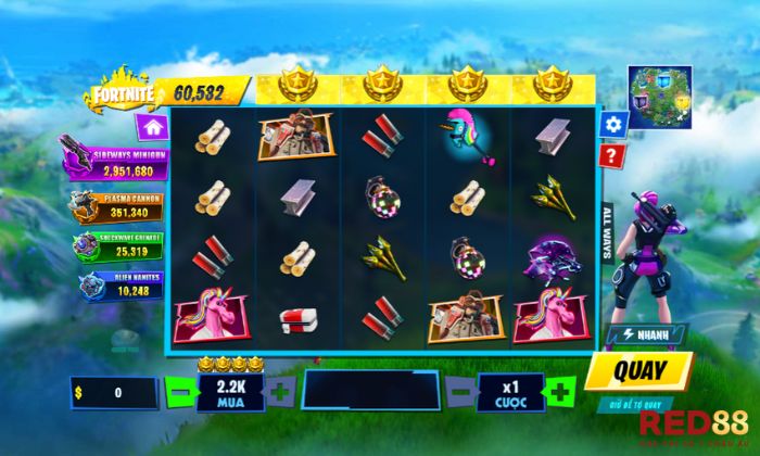 Fortnite Red88 Mỗi ô là các biểu tượng đặc biệt của Fortnite Red88