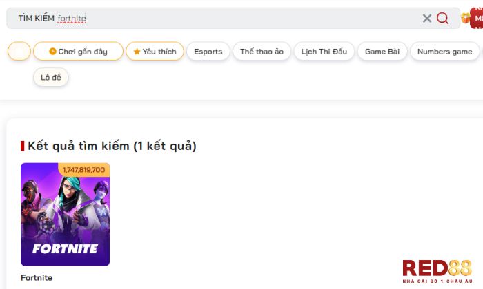 Fortnite Red88 Red88 nổi tiếng với tỷ lệ trả thưởng cao