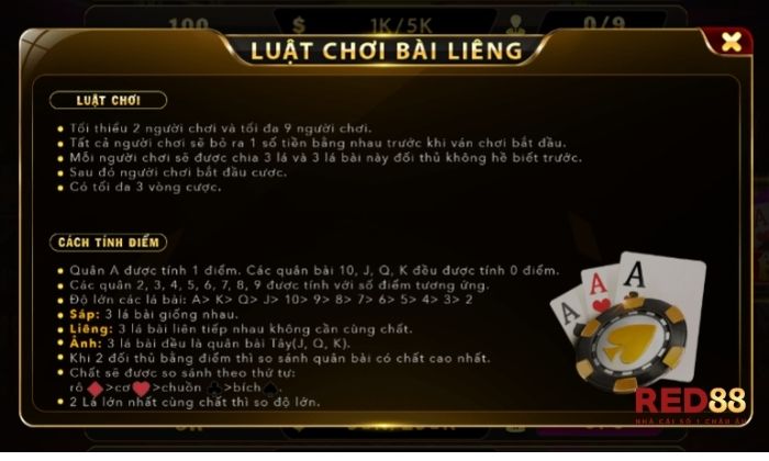 Liêng Red88 Giá trị của các quân bài trong Liêng Red88