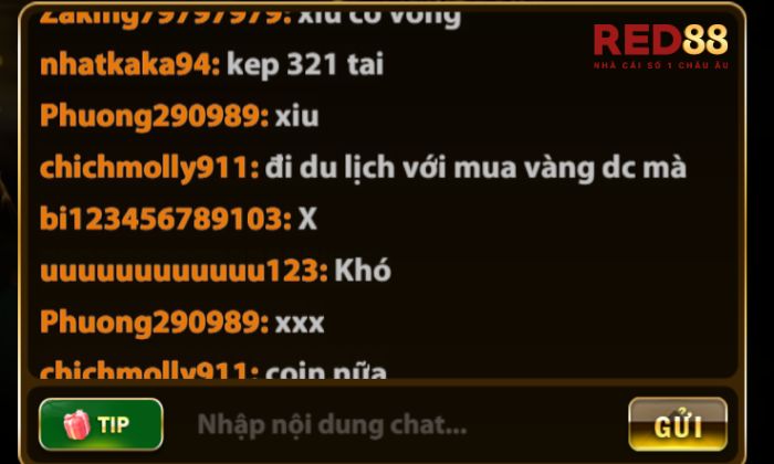Tài Xỉu Livestream Red88 Tính năng chat trực tiếp tại bàn chơi với nhiều cao thủ khác