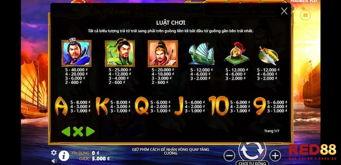 Tam quốc Red88 Luật chơi và cách chơi Tam Quốc Red88