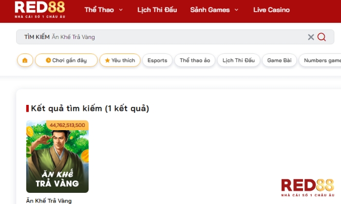 ăn khế trả vàng Red88 Nhấn chọn game “Ăn Khế Trả Vàng” trên giao diện chính của Red88