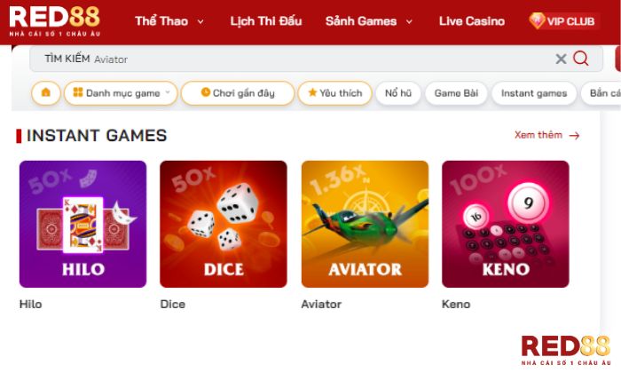 Aviator Red88 Sảnh game cá cược Aviator Red88 mới lạ