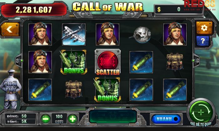 Call of War Red88 Chế độ quay tự động giúp bạn tiết kiệm đáng kể thời gian và công sức