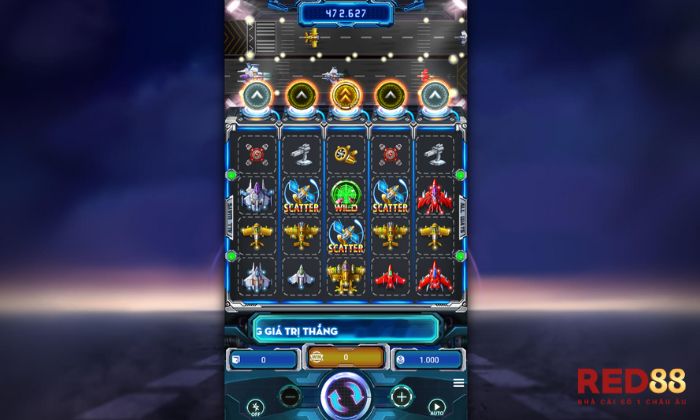 Chiến cơ siêu hạng Red88 Thiết kế giao diện game vô cùng chuyên nghiệp