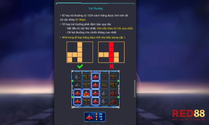 Chiến cơ siêu hạng Red88 Quy định trả thưởng trong game Chiến cơ siêu hạng Red88