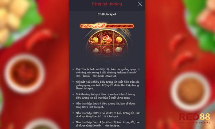Hotpot Red88 Biểu tượng Chilli Jackpot độc đáo