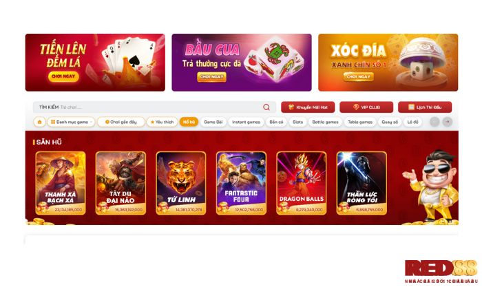Cơ hội kiếm tiền dễ dàng với Săn hũ tại Red88