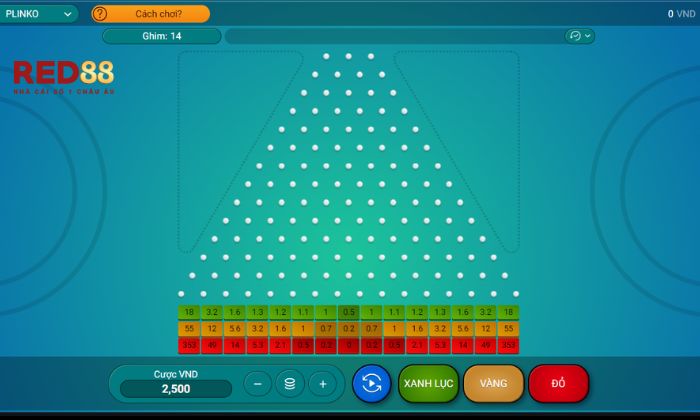 Plinko Red88 Giao diện Plinko Red88 dễ sử dụng