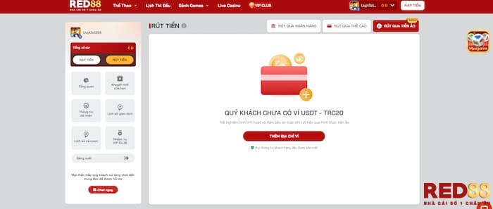rút tiền Red88 Rút tiền Red88 bằng tiền ảo