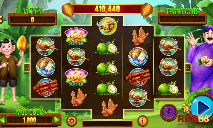Thằng Bờm Red88 Giao diện game Thằng bờm Red88 bắt mắt, vui nhộn
