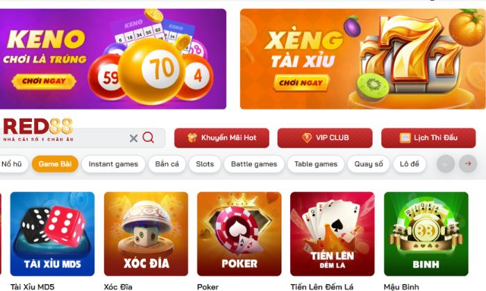 Xóc đĩa Red88